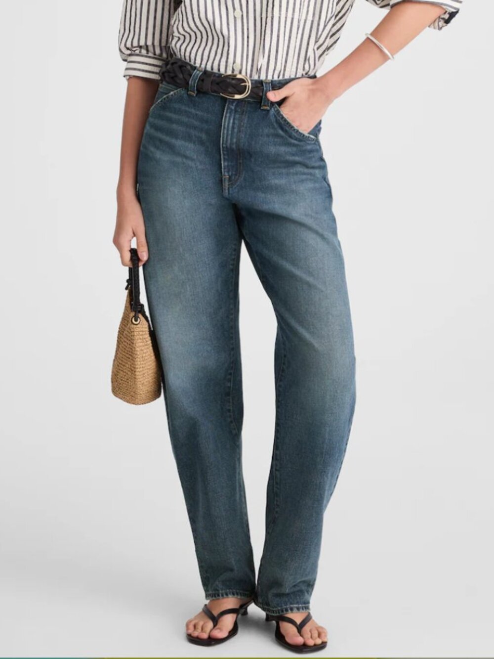 Madewell The Balloon Jean Greendale Wash High Rise Size 28 Barrel Leg NWOT